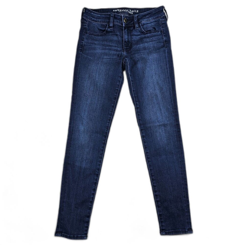 AE Super Stretch Jegging Dark Wash Skinny Jeans Women’s 4 Short - Picture 2 of 14